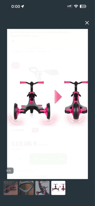 Triciclo Globber Rojo