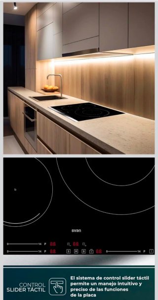 Placa Inducción Svan 3 Zonas diseño elegante
