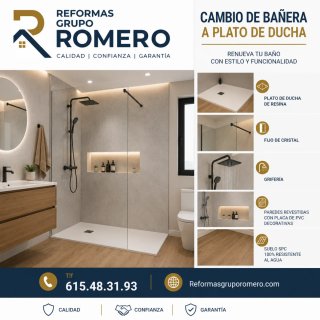 Bañera por plato ducha