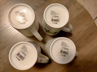 Set Tazze nuove e usate Smile Everyday Fiore Verde