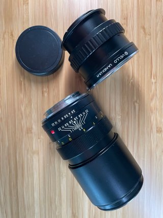 Objetivo leica 135 + adaptador Sony-e lentes leicl