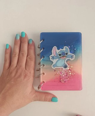 Libreta Resina Epoxi Stitch Hawaiano