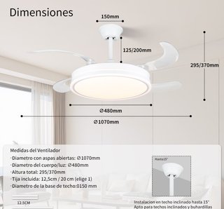 Ventilador Techo LED Retráctil ¡NUEVO EN CAJA!
