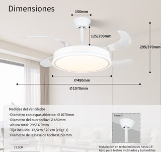 Ventilador Techo LED Retráctil ¡NUEVO EN CAJA!