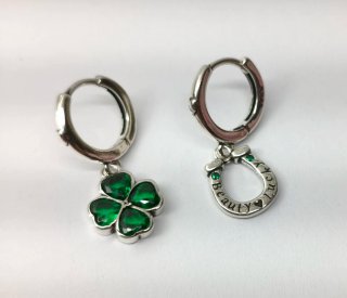 Pendientes Plata Trébol y Herradura