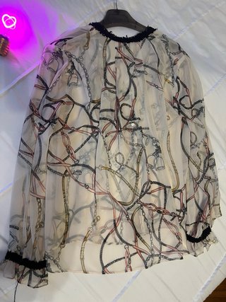 Blusa Zara fantasia catene taglia S