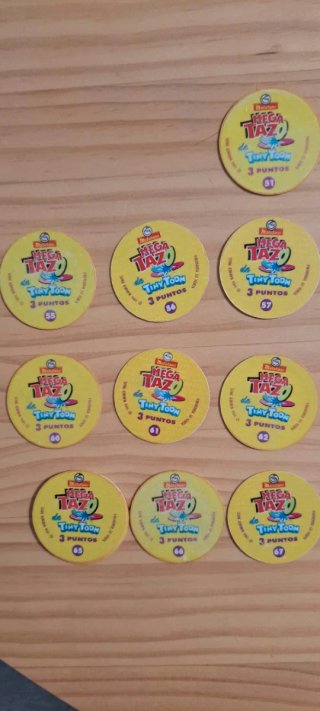 Lote Tazos Tiny Toon Matutano Años 90