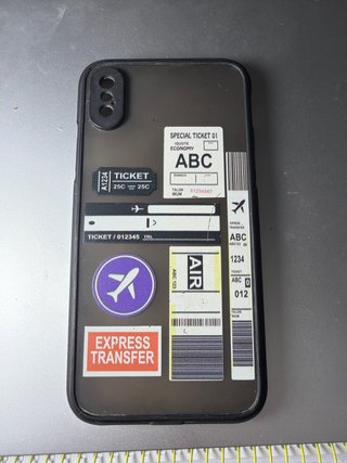 Custodia iPhone XS Design Biglietto Aeroporto