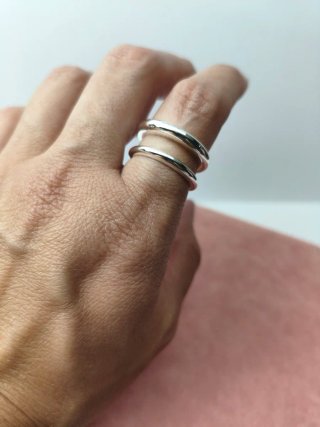 Anillo Plata Doble Ajustable