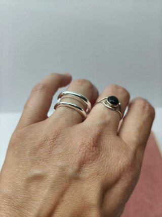 Anillo Plata Doble Ajustable