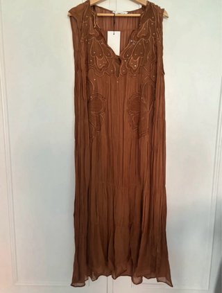 Vestido Zara Marrón con Lentejuelas