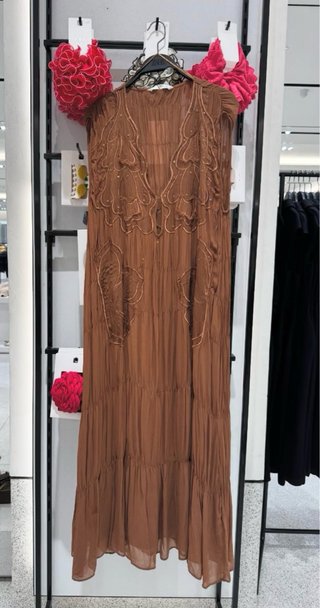Vestido Zara Marrón con Lentejuelas