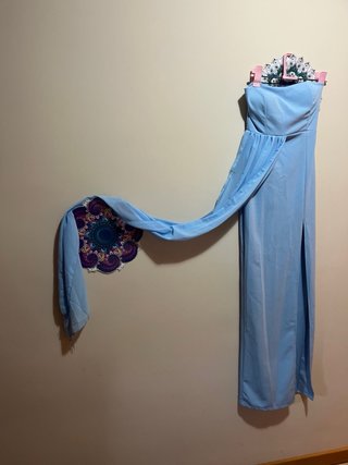 Vestido largo Sorellas The Brand azul celeste T-M