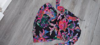 Vestido Zara floral negro multicolor