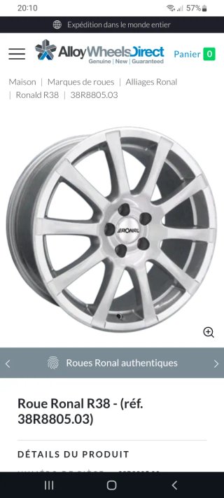 4 llantas Ronal R38 en 5x100 ET 35
