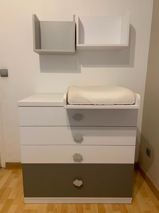 Cómoda cambiador bebé extraíble mas estantes