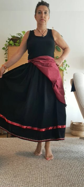 Falda 89cm y delantal regional,casera,neska,serran