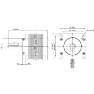 Motor Paso a Paso Nema23 23hs5628 Eje 8mm