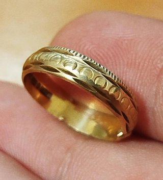 Anillo Alianza Vintage Oro 9k Trul-ov