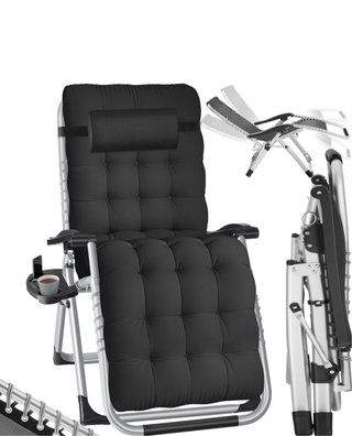 Silla de playa/piscina reclinable negra