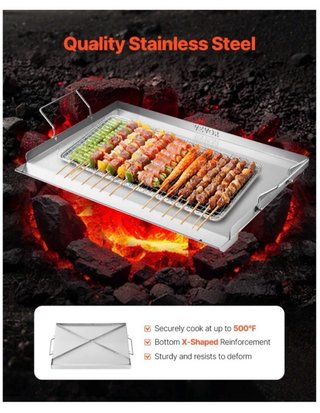 Parrilla Vevor Acero Inoxidable con Espátulas