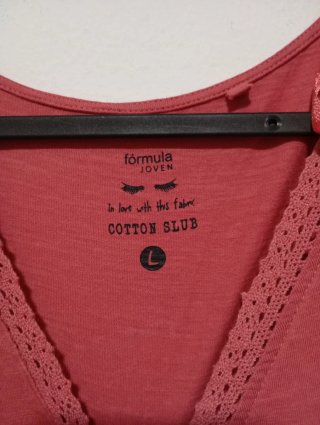 Blusa roja Cotton Club volantes manga talla L