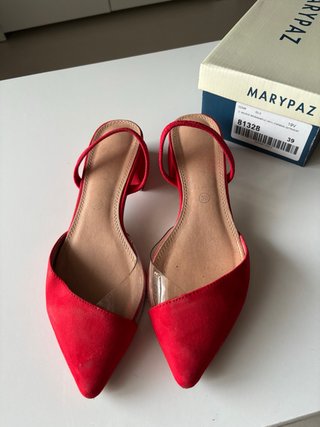 Zapatos Marypaz destalonados rojos talla 39