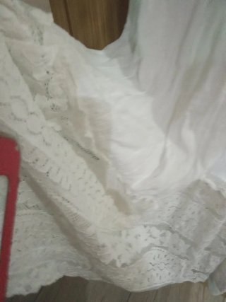 Vestido blanco boho encaje talla L