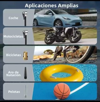 Compresor Inflador Inalámbrico Batería Recargable