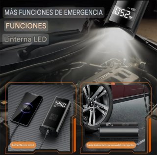 Compresor Inflador Inalámbrico Batería Recargable