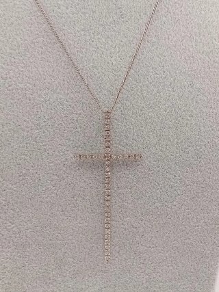 Collana croce argento 925 zirconi stile Tiffany