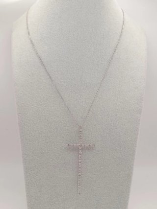 Collana croce argento 925 zirconi stile Tiffany