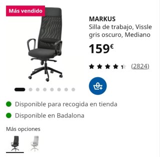 Silla de oficina negra Ikea