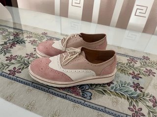 Zapatos cordones talla 38-39 rosa beige