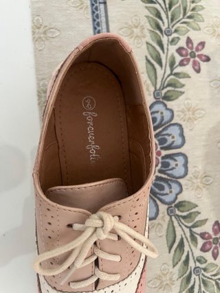 Zapatos cordones talla 38-39 rosa beige