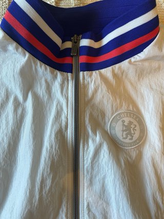 Chaqueta Retro Nike Chelsea Gris y Blanca