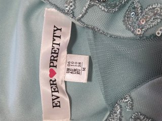 Vestido de fiesta azul verdoso