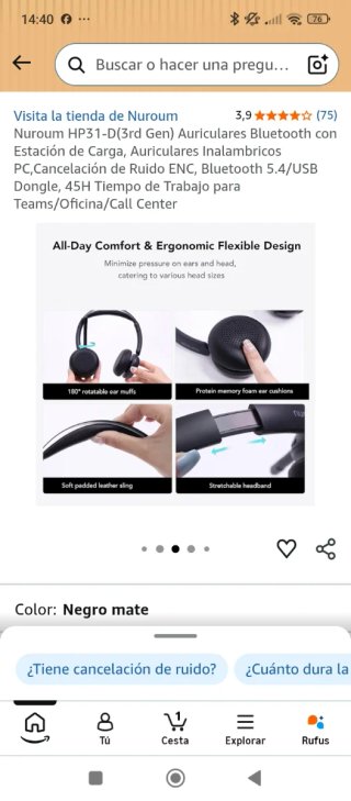 Auriculares Bluetooth Nuroum HP31-D (3rd Gen)