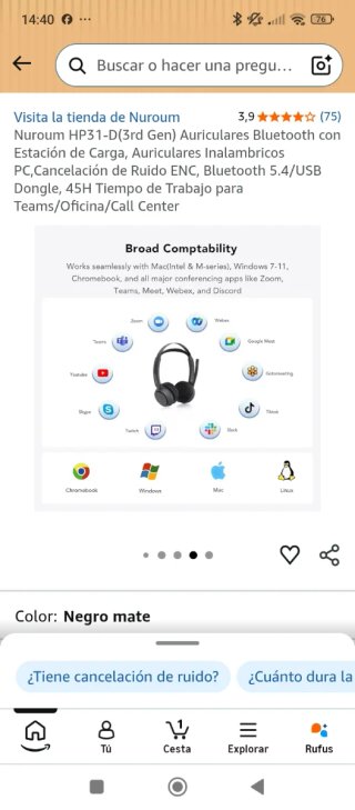 Auriculares Bluetooth Nuroum HP31-D (3rd Gen)