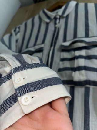 Camisa Mango Rayas Azul y Blanco Talla xl