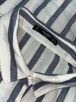 Camisa Mango Rayas Azul y Blanco Talla xl