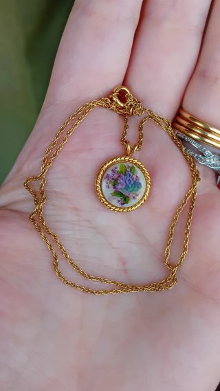 Collana vintage Trifari medaglietta fiori