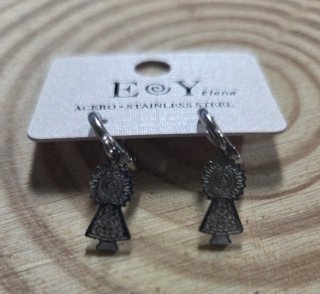 Pendientes Virgen del Pilar de acero.