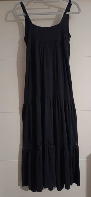 Vestido largo K'LANE negro tirantes