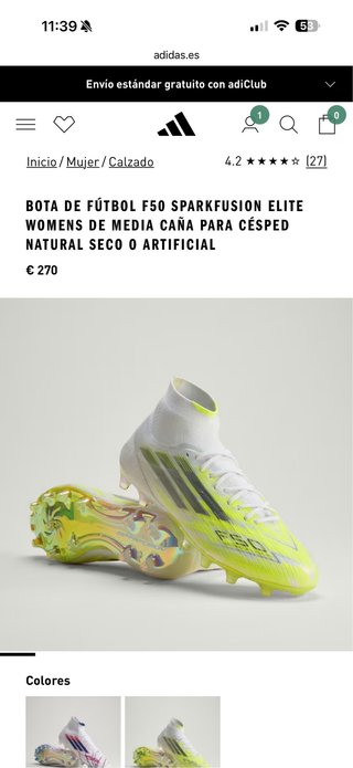 Botas de fútbol Adidas F50 y gorras originales inf