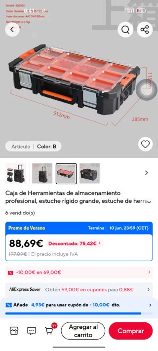 Caja de herramientas TACTIX organizadora