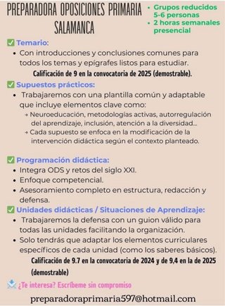 PREPARADORA OPOSICIONES PRIMARIA SALAMANCA