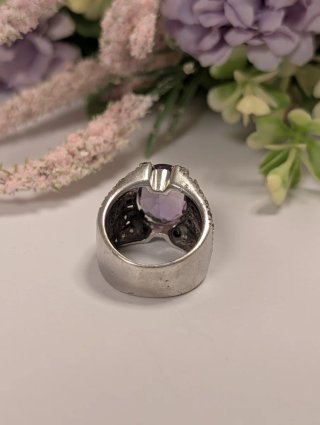 Anillo antiguo amatista plata