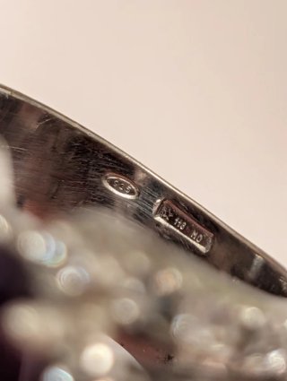 Anillo antiguo amatista plata