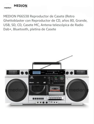 Boombox Medion CD, Cassette, Bluetooth, Radio